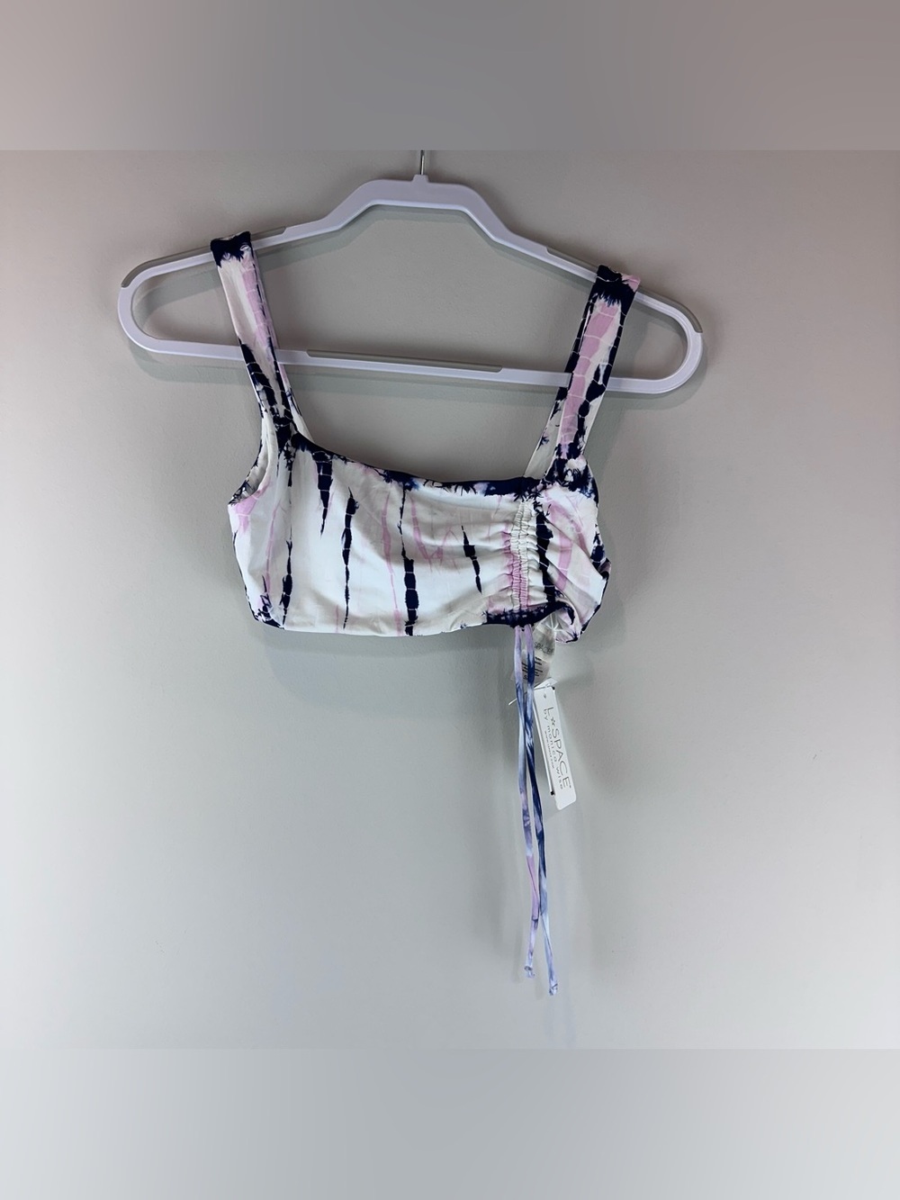 NEW L*Space White Black Pink Tie Dye Summer Vacation Beach Swim Wilder Top Small